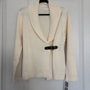 ✨4 for $20 | Macy’s Charter Club Cream Women's Sweater w/ Buckle | large petite